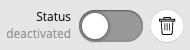 Status Deactivated Slider