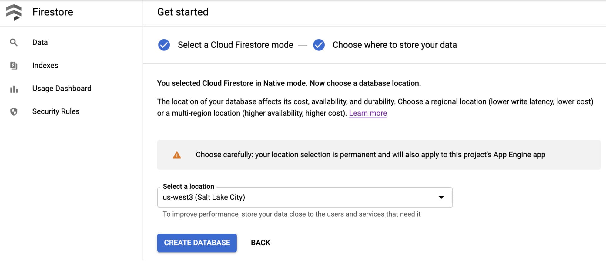 Firestore Location